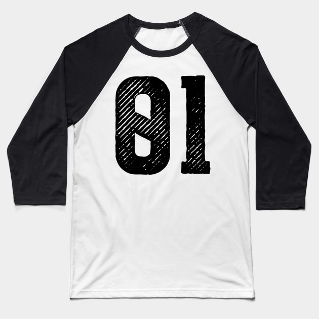 Rough Number 01 Baseball T-Shirt by colorsplash